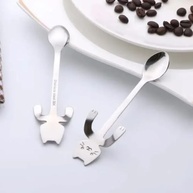 Kit 6 Colheres de Café Infantil com Design de Gatinho - Estilo e Segurança na Alimentação - imagem 4