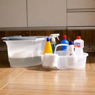 Kit Limpeza Profissional 14L com Balaio Transparente - Balde Oval Multiuso com Alça - imagem 3