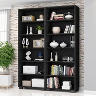 Kit com 2 Estantes para Livros Modernas | 5 Prateleiras, 188cm x 181,5cm, Design Office em Preto - imagem 2
