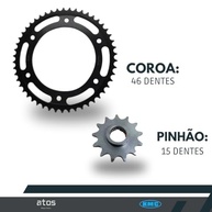 Kit Relação Transmissão KMC XTZ Lander 250 / Ténéré 250 (2006-2025) com Retentor - Aço 1045 - imagem 5