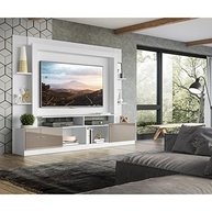 Rack Estante Oslo 65" com 2 Portas | Design Moderno em Branco e Laca Fumê - imagem 3