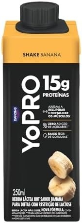 Pack YoPRO Bebida Láctea UHT Banana 15g de Proteínas 250ml - 24 Unidades - imagem 1