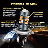 Lâmpada LED H7 Ruiandsion Amarela Estroboscópica: Segurança e Estilo para Seu Veículo - imagem 3