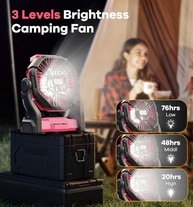 Ventilador de Acampamento 2 em 1 com Lanterna LED e Bateria 30.000 mAh - Ideal para Piqueniques, Pesca e Emergências - imagem 5