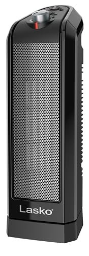 Lasko CT16450 Aquecedor elétrico de cerâmica oscilante portátil pequeno 1500W com termostato manual e proteção de segurança contra superaquecimento para uso doméstico interno, preto - imagem 2