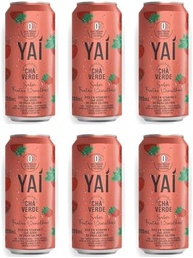 YAI Chá Verde Sabor Frutas Vermelhas Zero Açúcar, Lata 290ml, Kit com 6 Unidades - imagem 2