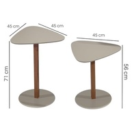 Kit Mesas Laterais Triangulares em MDF Cinza - Design Orgânico Moderno para Sala e Escritório - imagem 3