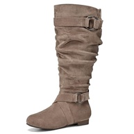 mysoft Botas femininas largas na altura do joelho, cano alto, largas, com zíper lateral - imagem 2