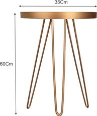 Mesa Lateral Dourada com Tampo de Vidro - Design Elegante e Resistente - imagem 1