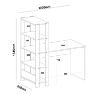 Escrivaninha com Estante Lateral MATCH Off White/Carvalho - Design Moderno e Funcional - imagem 4