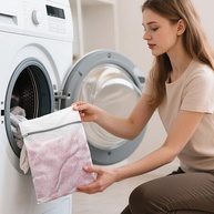Saco de Lavagem de Malha com Zíper 40x30cm - Proteção Total para Roupas na Máquina - imagem 1