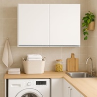 Armário de Cozinha e Lavanderia com 2 Portas Duplo Aéreo Módulo Suspenso Top Class Batrol Branco - imagem 2
