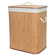 Cesto de Roupas Suja em Bambu com Tampa e Forro Removível - Ideal para Lavanderia e Quarto - imagem 2