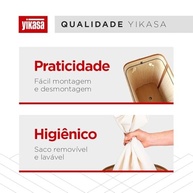 Cesto de Roupas Dobrável em Bambu 70L com Alças e Forro Lavável - Yikasa - imagem 5