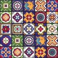 Adesivo de Azulejo Cozinha Mexicano 10x10cm 50 Unidades - Estilo Azul Lavável - imagem 1