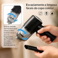 Aspirador Portátil 2 em 1: Potência 6000Pa, Soprador, USB Recarregável e Filtro HEPA Lavável - imagem 4