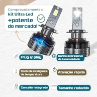 Kit Lâmpada Ultra LED Zeus 16.000 Lm 6000K H7 Canceller Premium - Visão Noturna Imbatível - imagem 4
