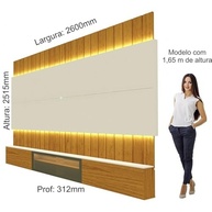 Estante Home para TV até 85" com LED 260cm - Moderna, com Iluminação e Design Sofisticado - imagem 5