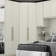 Guarda-Roupa de Canto com LED e Design Moderno | 2 Portas e 3 Gavetas - imagem 3