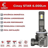 Lâmpada Super LED Mini Cinoy Star H4 6000K: Iluminação Potente e Instalação Fácil - imagem 4