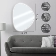 Espelho Orgânico 70x58 com LED Embutido e Fonte Bivolt - Iluminação Moderna e Elegante - imagem 3
