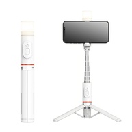 Bastão Pau de Selfie Tripé H'MASTON com Luz LED e Bluetooth - Branco - imagem 1