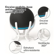 Suporte Echo Dot 4ª e 5ª Geração TimeClick com LED Azul - Base Aranha Moderna em PLA Ecológico (Preto Fosco) - imagem 5