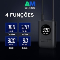 Compressor de Ar Digital Portátil: Calibrador Recarregável com Lanterna LED para Carro, Moto e Bike - imagem 5