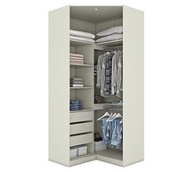Guarda-Roupa de Canto com LED e Design Moderno | 2 Portas e 3 Gavetas - imagem 5