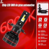 Kit Lâmpada Ultra LED Cinoy Power Max H4: 10000 Lumens, 6000K - Iluminação Potente e Segura - imagem 3