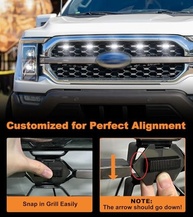 Luzes de Grade LED Brancas para Ford F150 King Ranch/Platinum 2021-2023: Ilumine Sua Aventura! - imagem 4