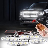 Barra de Luz de Emergência LED 4 em 1 com Controle Remoto Sem Fio - Alta Intensidade e 16 Padrões de Flash (Branco) - imagem 1