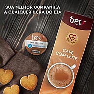 Café com Leite TRES 3 Corações: 10 Cápsulas Cremosas - imagem 2
