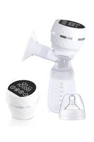 Bomba Tira Leite Materno Elétrica Portátil Recarregável USB – 9 Níveis de Sucção, Silenciosa, Livre de BPA, com Mamadeira e Carregamento Tipo C (Branco) - imagem 1