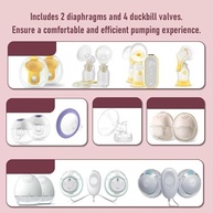 Kit de Reposição Asixxsix para Bomba Tira-Leite - Válvulas Bico de Pato e Diafragma Hipoalergênico em Silicone de Grau Alimentício - imagem 3