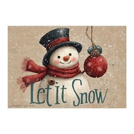 Jogo Americano de Mesa de Natal 29x43cm - Design Let It Snow com Boneco de Neve - imagem 3