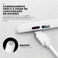 Caneta Touch Gshield Dual Shock: Precisão e Liberdade para seu iPad (2018+) - imagem 3