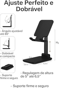 Suporte de Mesa Ajustável para Celular e Tablet: Liberdade para seus Vídeos e Home Office - imagem 3