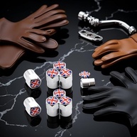 Conjunto 8 Tampas Válvula Pneu Carro Bandeira Britânica Union Jack - Liga Alumínio/Cobre - imagem 5