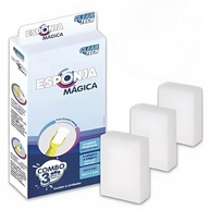 Esponja Mágica para Limpeza Profunda com Água – Combo 3 Unidades 10x7x3cm – Ecológica, Sem Químicos e Super Eficiente - imagem 2
