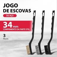 MTX Jogo de Escova de Aço 3 Peças com Cabo Plástico – Limpeza Profissional em Metal e Madeira - imagem 3
