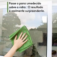Kit 3 Panos Mágicos para Limpeza de Vidros e Espelhos | Ákora Poliéster e Poliamida | Verde - imagem 4