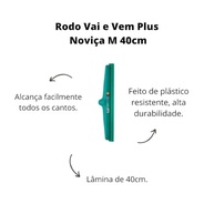 Rodo Vai Vem Noviça M - Limpeza Eficiente em Pisos Lisos sem Esforço - imagem 4