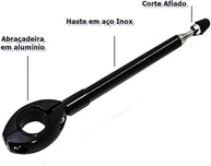 KIT 2 Antena Corta Linha Pipa Moto Retrátil 6 Estágios Inox Dobrável Guidão - imagem 2