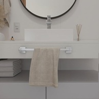 Porta Toalha de Rosto 30 cm Cromado em Inox - Linha Berlim | Toalheiro Moderno e Resistente - imagem 2