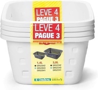 Conjunto com 4 Cestos Plástico Organizador 1,4L Branco - Linha Log - imagem 2