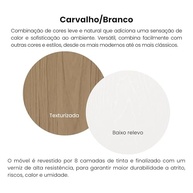 Escrivaninha com 3 Prateleiras LINK Carvalho e Branco – Design Moderno para Estudos e Trabalho - imagem 5