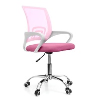 Cadeira de Escritório Secretária com Base Cromada e Rodinhas - Fortt Lisboa Rosa CSF02-R - imagem 1