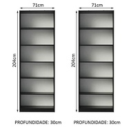 Kit com 2 Estantes Livreiro 6908 Madesa - Design Moderno em Preto - imagem 4