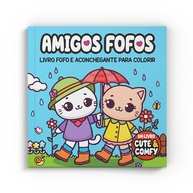 Livro de Colorir Adulto Cute & Comfy - Amigos Fofos: Relaxamento e Criatividade - imagem 4
